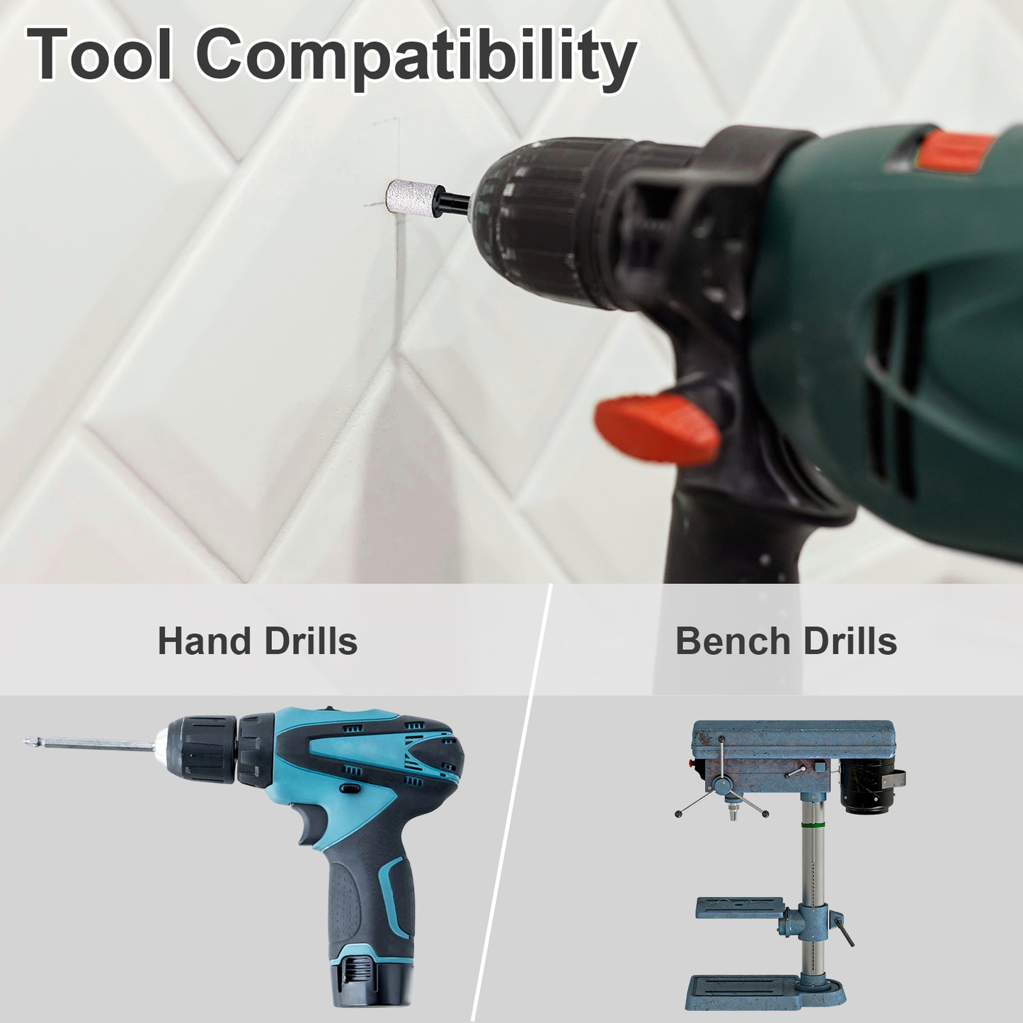 4-Piece Diamond Core Drill Bit Set & Singles (1/4" to 1/2") | All-Grit for Tile, Stone, Glass