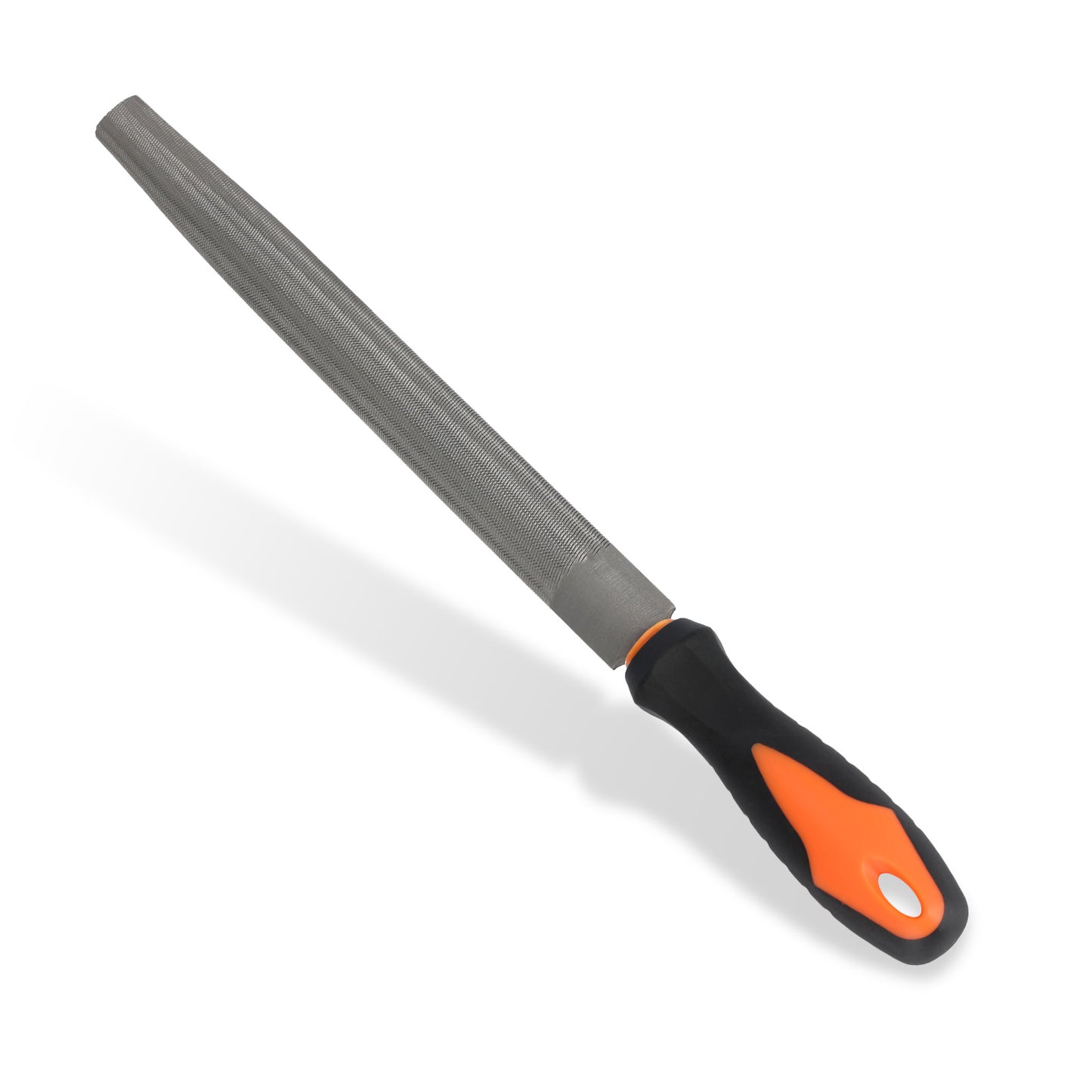 Half-Round File, High Carbon Steel with Ergonomic Rubber Handle for Wood, Metal & Plastic