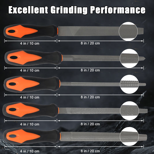 Set of diamond files with varying sizes on a dark background, labeled 'Excellent Grinding Performance'.