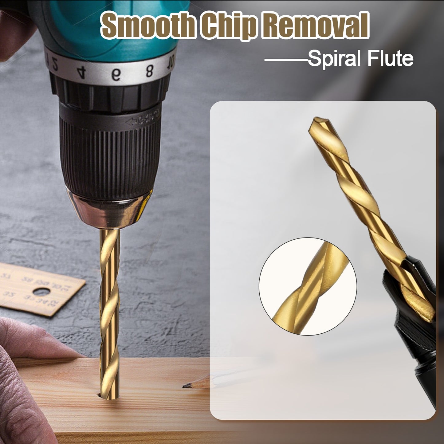 Countersink Drill Bit Set – 5PCS Adjustable HSS Titanium Coated Bits for Woodworking & DIY