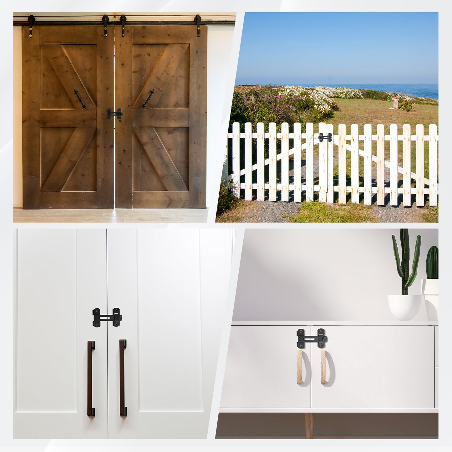 Black Stainless Steel Barn Door Latch (Side-Hinged)