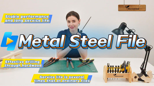 3PCS 8 inch Metal File Set, Carbon Steel Flat, Half-Round, Round Files for Metal Wood Plastic