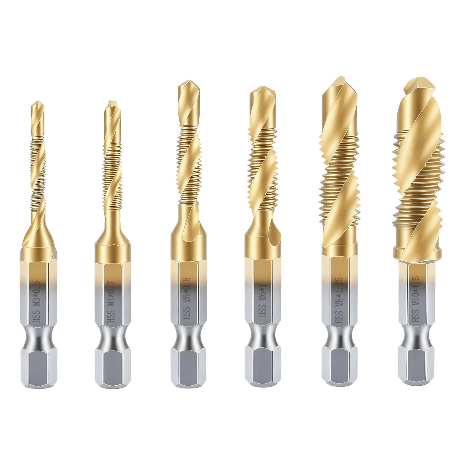 Metal drill bits in hss cobalt and titanium for drilling tapping and cutting metal including hole saws step bits and tap bits