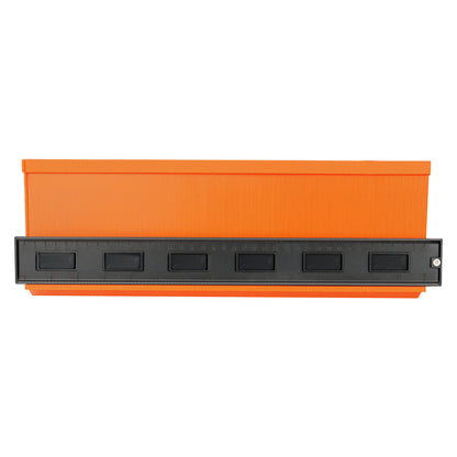 Orange planter with a black base on a white background