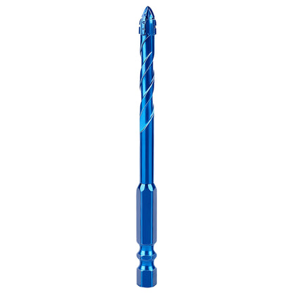 Blue drill bit on a white background