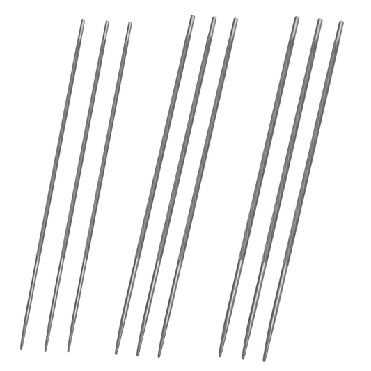 Chainsaw File Set 9pcs, Round Sharpening Files 3/16", 7/32", 5/32" for Chains