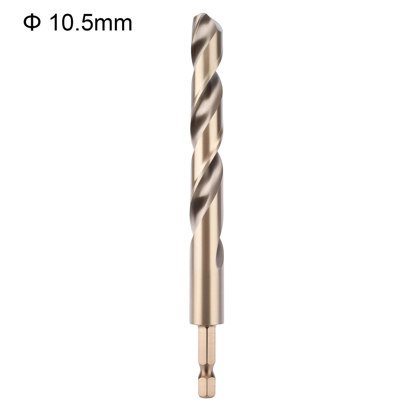 Drill bit with spiral design on a white background