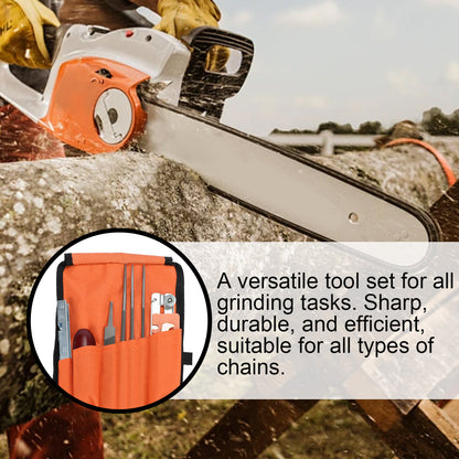 Chainsaw File Kit 9pcs, Round Files 5/32" 3/16" 7/32", Guide, Gauges & Wood Handle