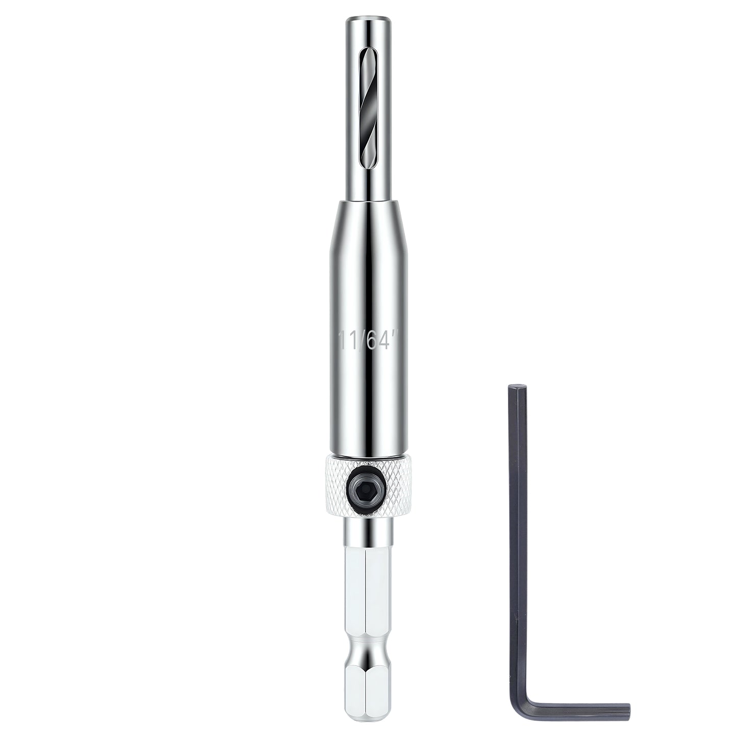 HSS self-centering drill bit 11/64 inch with 1/4 inch hex shank for stable and accurate drilling tasks