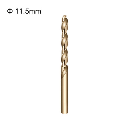 Gold drill bit with size 11.5mm on a white background