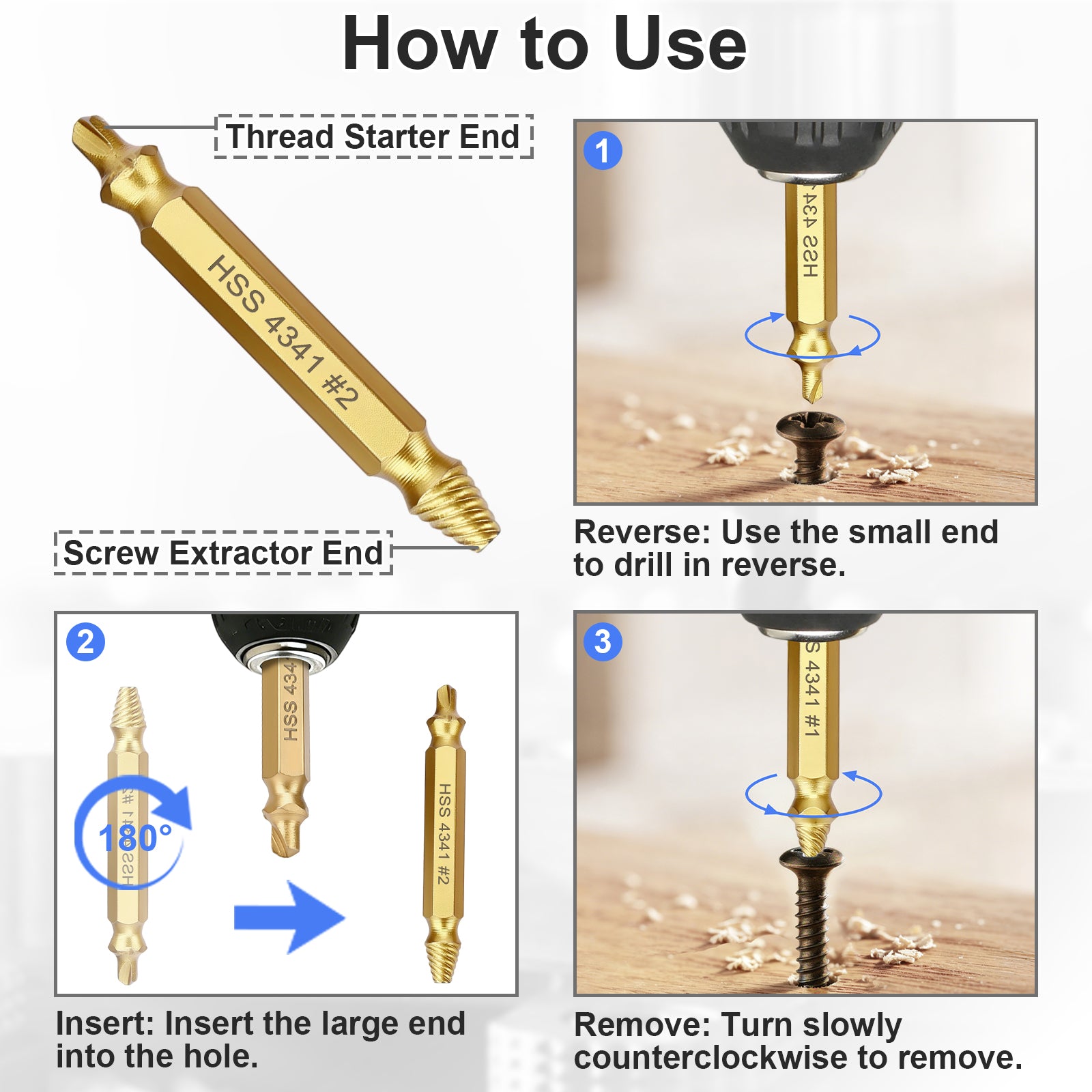 Screw Extractor Usage Guide: Drill, Insert, Remove Broken Screws with 4341 HSS Bit