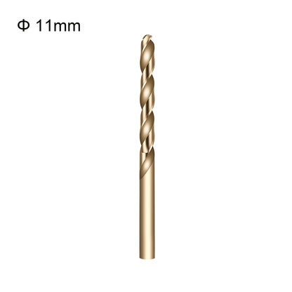 Gold drill bit with size Φ 11mm on a white background
