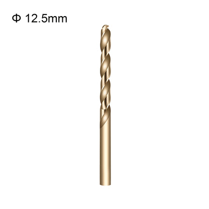 Gold drill bit with size 12.5mm on a white background