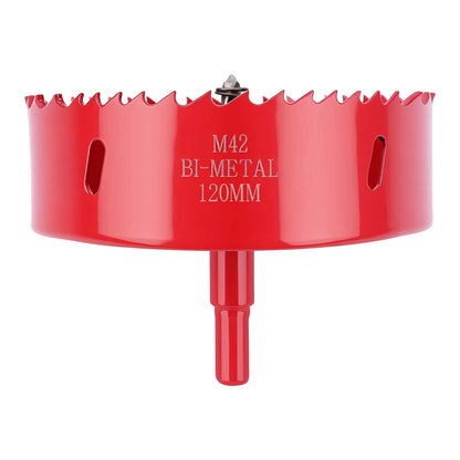 120mm M42 Bi-Metal Hole Saw with Pilot Drill, Tri-Shank for Wood, Plastic, Metal