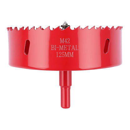 125mm M42 Bi-Metal Hole Saw with Pilot Drill, Tri-Shank for Wood, Plastic, Metal