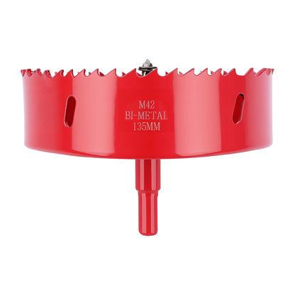 135mm M42 Bi-Metal Hole Saw with Pilot Drill, Tri-Shank for Wood, Plastic, Metal