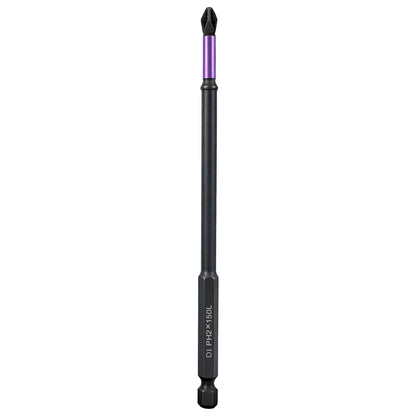 150mm D1 PH2 Impact Screwdriver Bit, Magnetic Cross Head, Anti-Slip Hex Shank for Drill/Driver