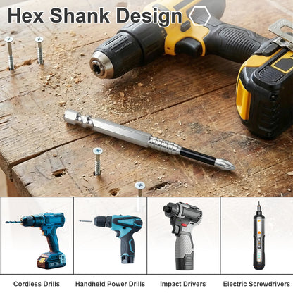 Impact PH2 Screwdriver Bits, K5 Alloy Steel, High Torque Magnetic Cross Head, Anti-Slip Hex Shank, 9-Piece Set with Extension