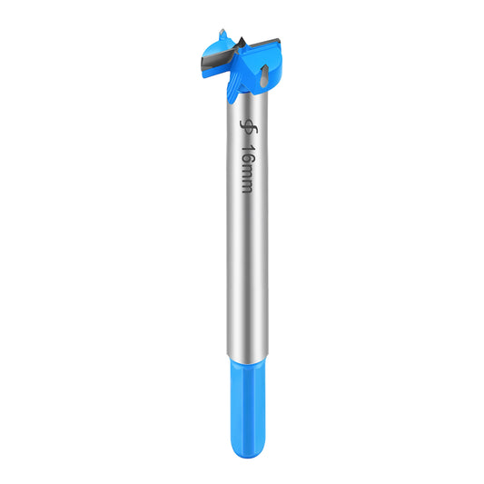 16mm Tungsten Steel Extended Forstner Drill Bit, 3-Tooth, 125mm Long, for Woodworking