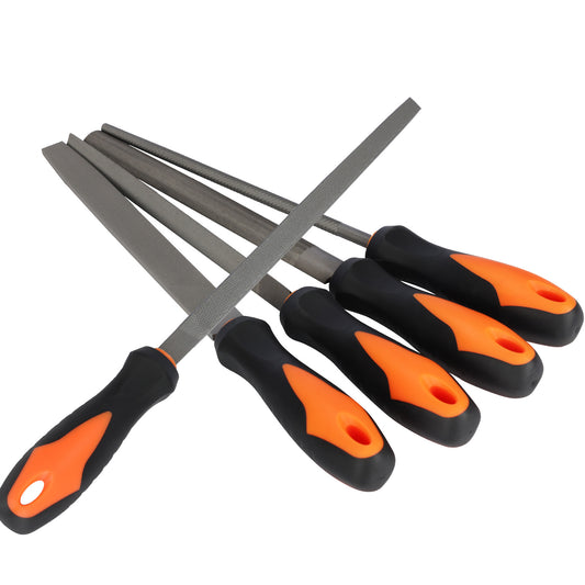 8" Metal File Set 5 pcs – Flat, Pointed, Half-Round, Triangular & Round for Metal, Wood