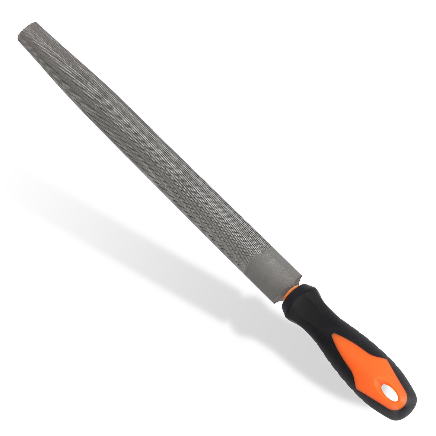 Half-Round File, High Carbon Steel with Ergonomic Rubber Handle for Wood, Metal & Plastic