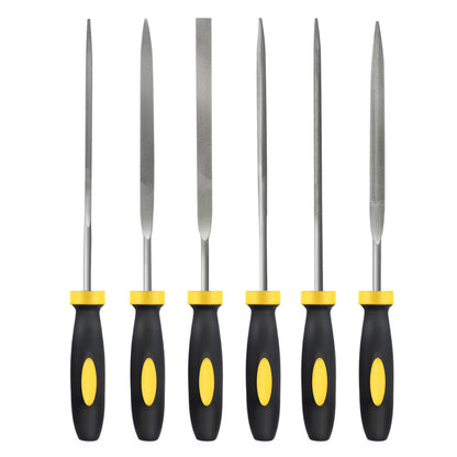 6-Piece Needle File Set, Alloy Steel Mini Files for Metal, Wood, Plastic, 6 Shapes