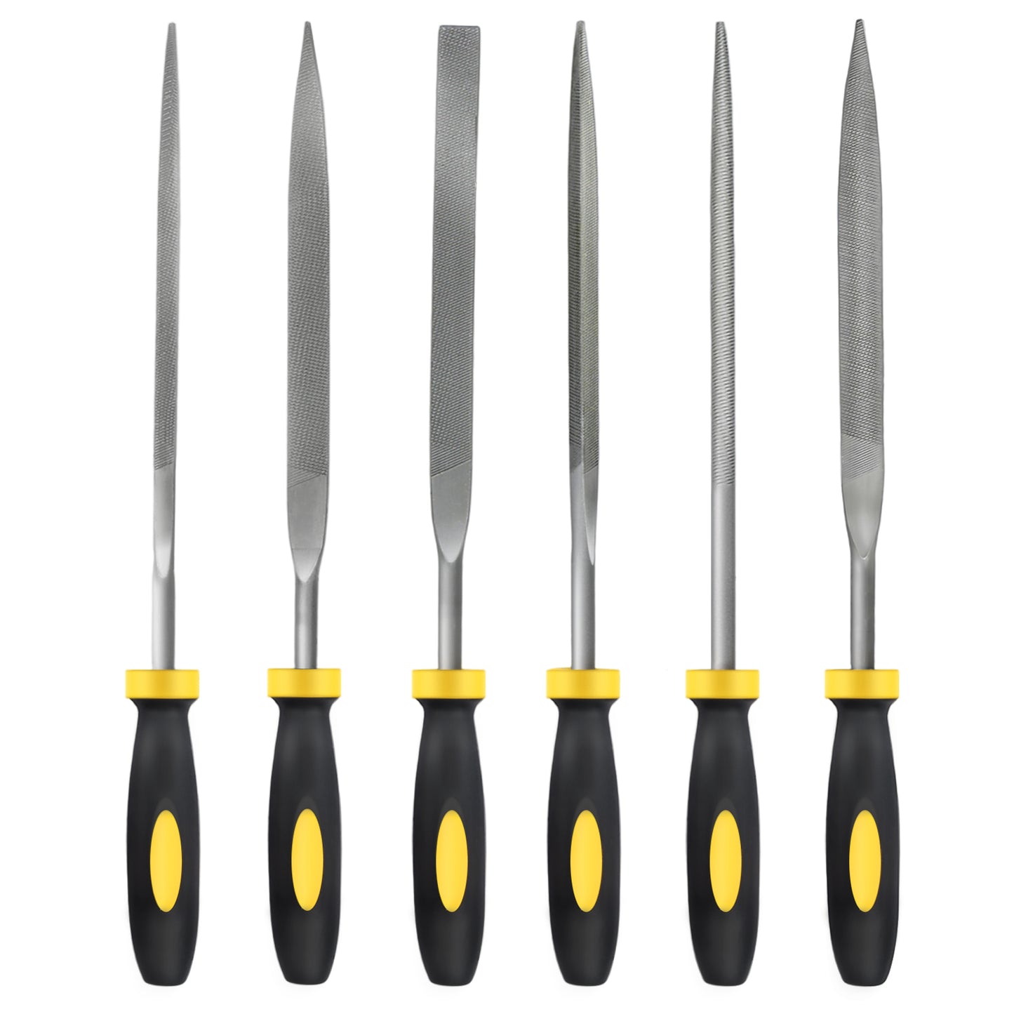 6-Piece Needle File Set, Alloy Steel Mini Files for Metal, Wood, Plastic, 6 Shapes