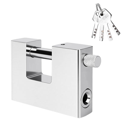 70mm Horizontal-Opening Rectangular Alloy Steel Silver Padlock