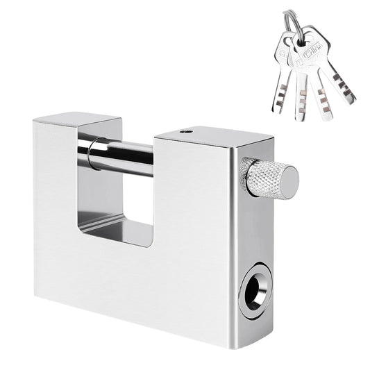 70mm Horizontal-Opening Rectangular Alloy Steel Silver Padlock