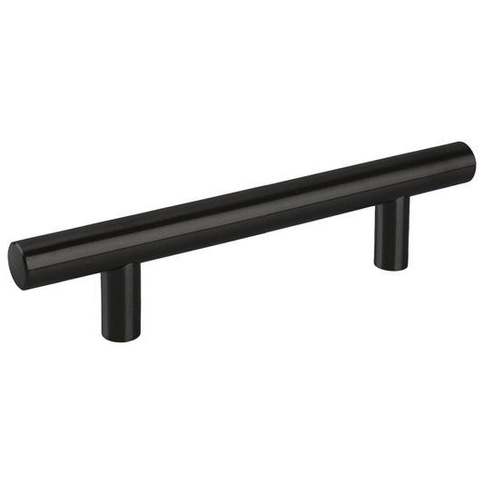 Black cabinet handle on a white background