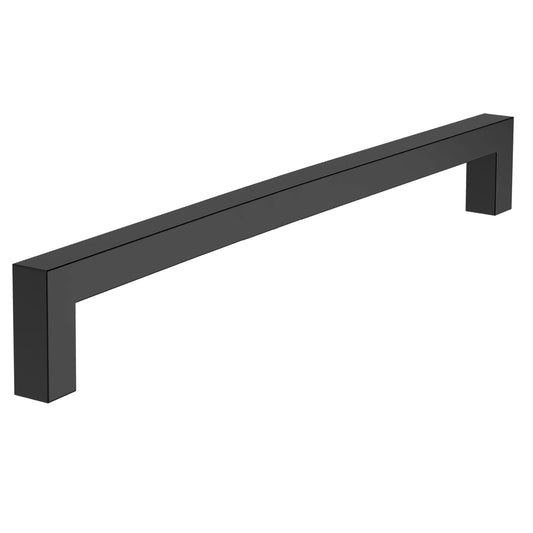 Black rectangular handle on a white background