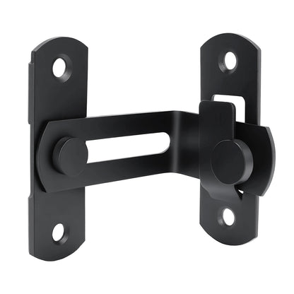 Right-Angle L-Shaped Black Stainless Steel Barn Door Latch
