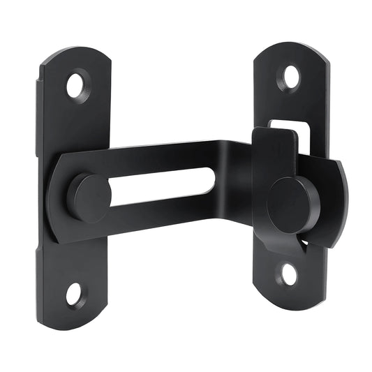 Right-Angle L-Shaped Black Stainless Steel Barn Door Latch