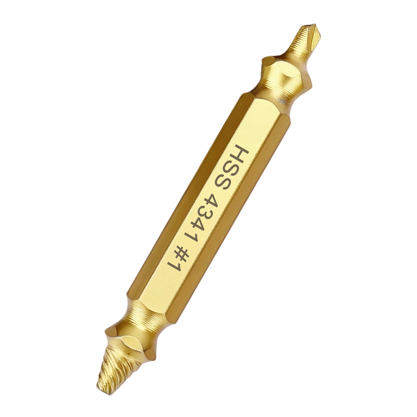 0.106 inch (2.7 mm) Screw Extractor, 4341 HSS Titanium-Coated, for Stripped, Broken, Rusted Screws