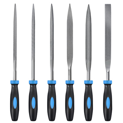 6-Piece Needle File Set, Alloy Steel Mini Files for Metal, Wood, Plastic, 6 Shapes