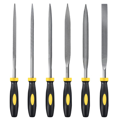 6-Piece Needle File Set, Alloy Steel Mini Files for Metal, Wood, Plastic, 6 Shapes