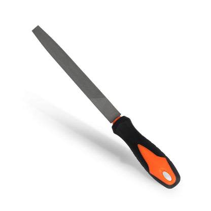 Diamond file with black and orange handle on a white background
