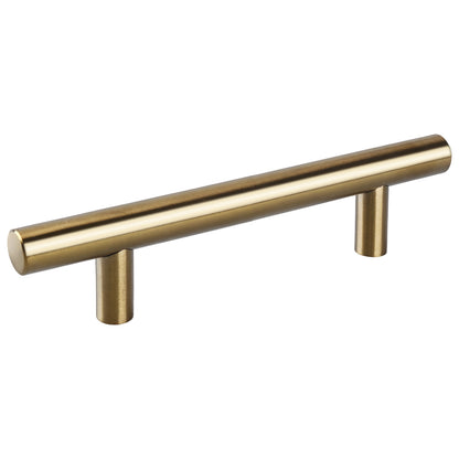 Gold cabinet handle on a white background