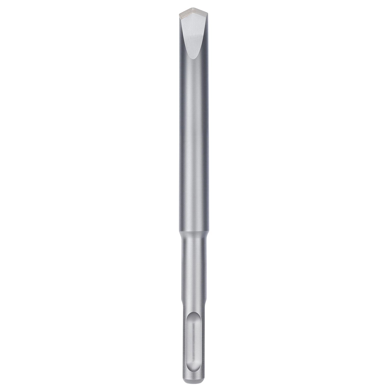 A single metallic silver tool bit or drill core bit shown vertically against a plain white background.