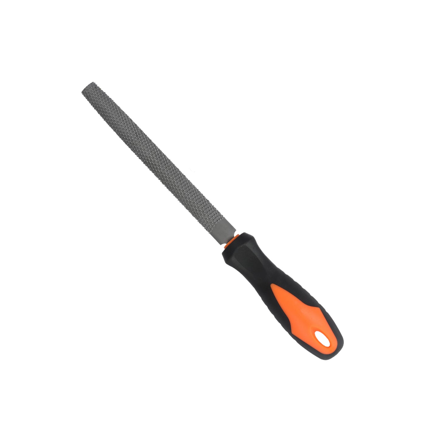 Diamond file with black and orange handle on a white background