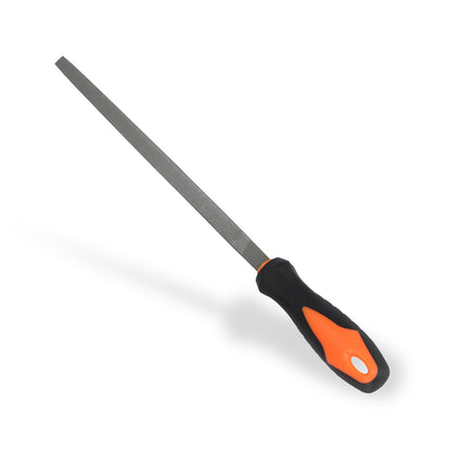 Diamond file with black and orange handle on a white background