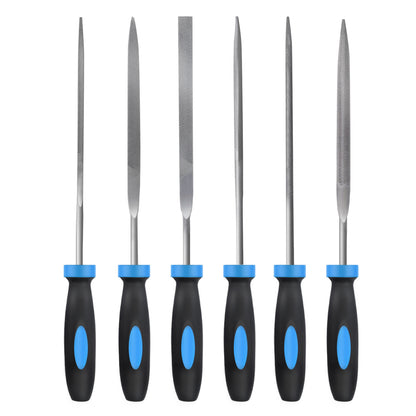 6-Piece Needle File Set, Alloy Steel Mini Files for Metal, Wood, Plastic, 6 Shapes