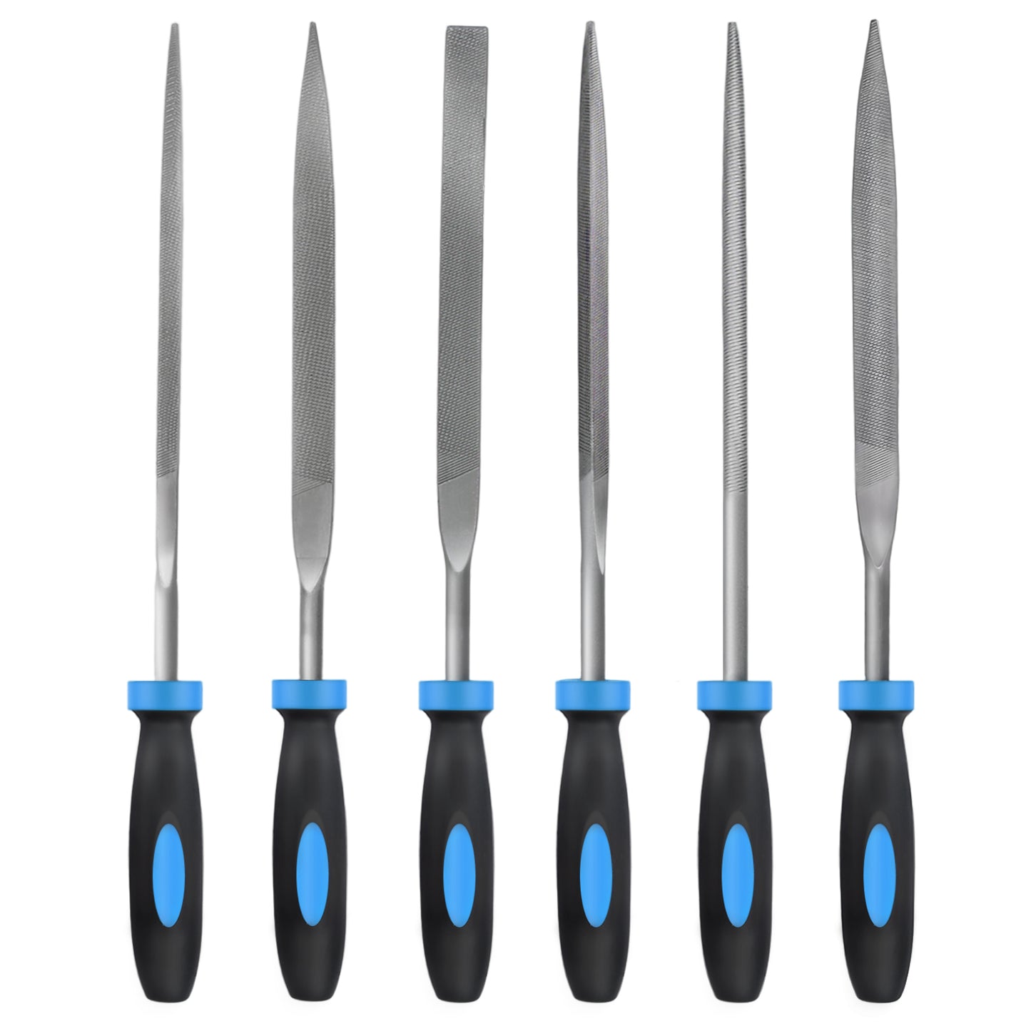 6-Piece Needle File Set, Alloy Steel Mini Files for Metal, Wood, Plastic, 6 Shapes