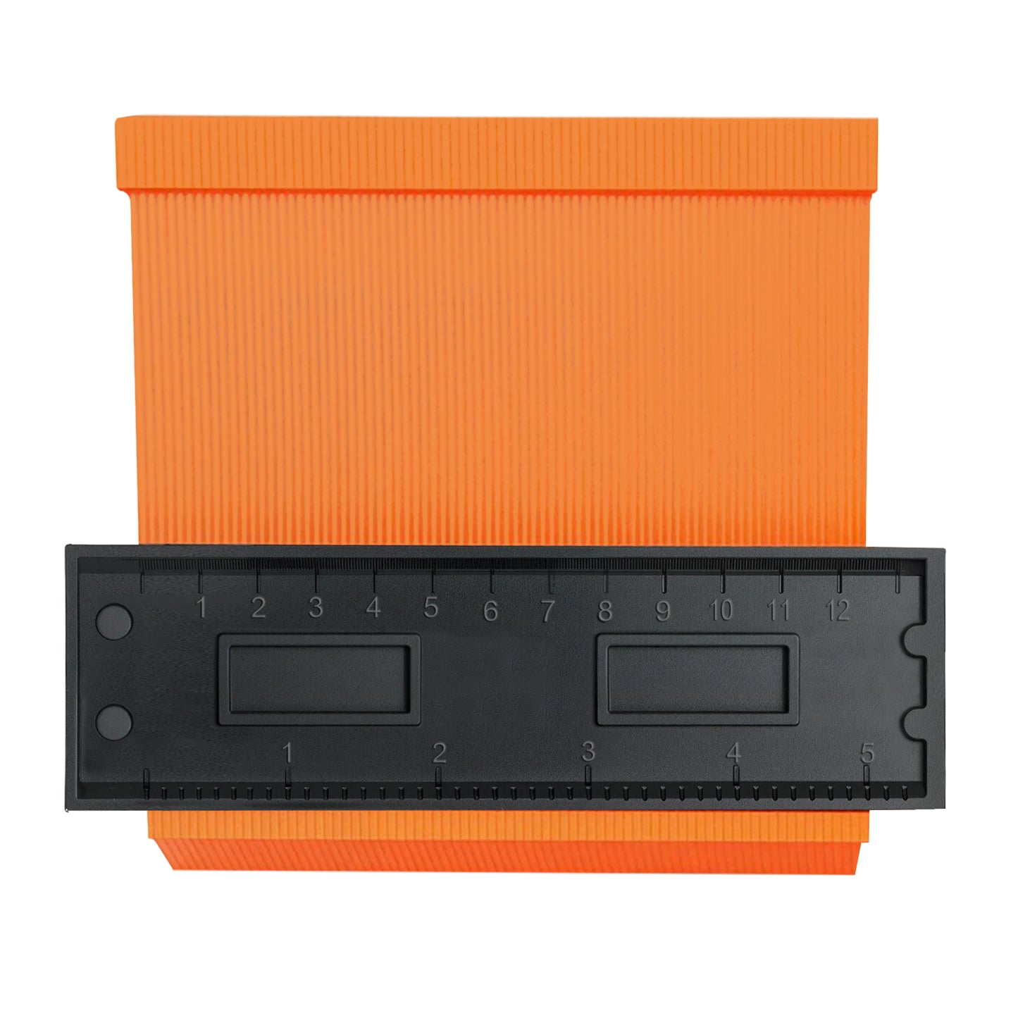 Locking contour gauge shape duplicator with adjustable pins and dual scale, ABS measuring tool for woodworking tile and DIY use
