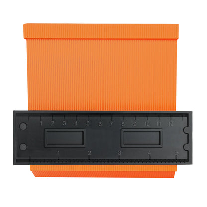 Locking contour gauge shape duplicator with adjustable pins and dual scale, ABS measuring tool for woodworking tile and DIY use