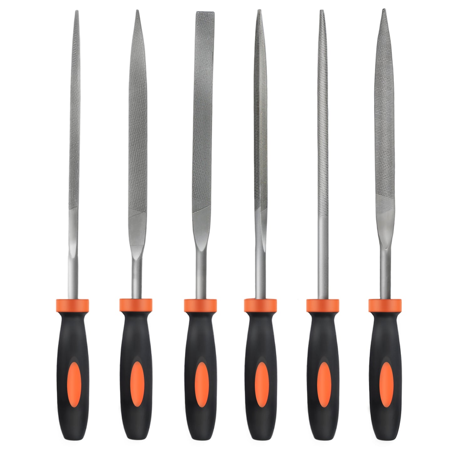 6-Piece Needle File Set, Alloy Steel Mini Files for Metal, Wood, Plastic, 6 Shapes