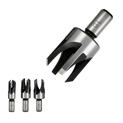 Set of drill bits on a white background