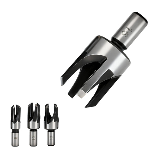 Set of drill bits on a white background