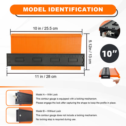 Contour Gauge Measuring Tool for Woodworking & DIY, Locking Profile Duplicator