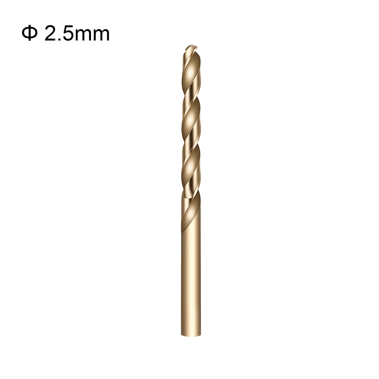 HSS cobalt twist drill bit with round shank for metal drilling, suitable for stainless steel aluminum copper iron, precision high-speed drill bit